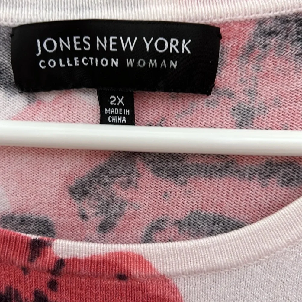 Jones New York Floral Pullover Top   2X